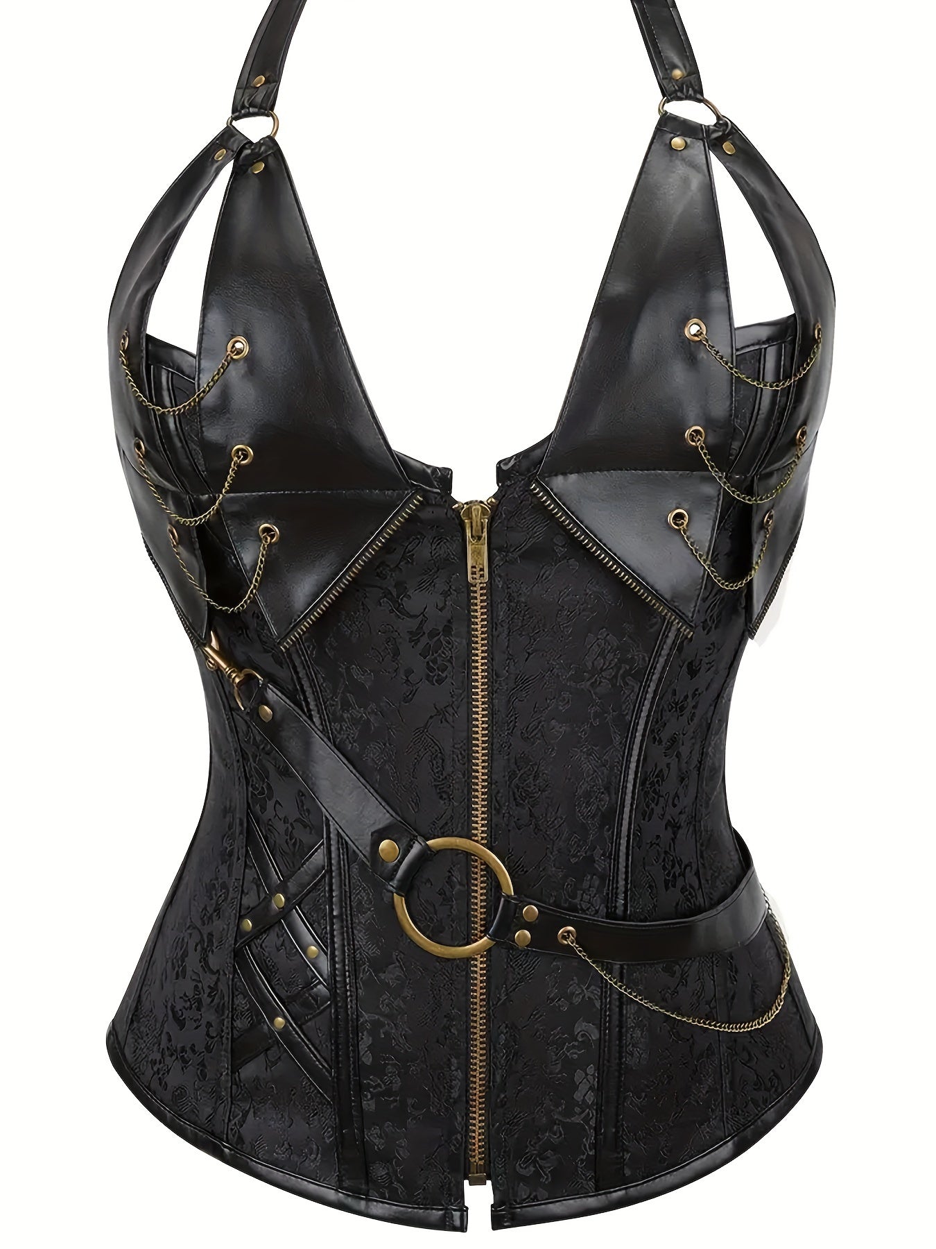Zipper Halter Corset Gothic Body Shaper Women's Lingerie