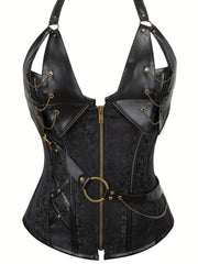 Zipper Halter Corset Gothic Body Shaper Women's Lingerie