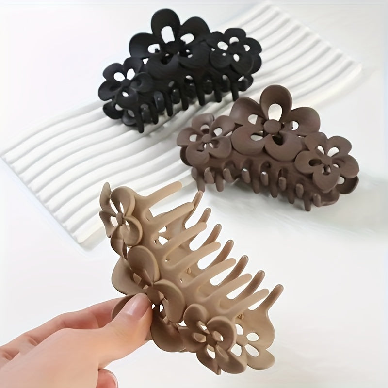 4pcs Matte Flower Hair Claw Style Female Headwear Hair Clips
