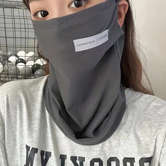 Ice Silk Sunproof Mask Ear Hook Neck Gaiter Solid Unisex Balaclava