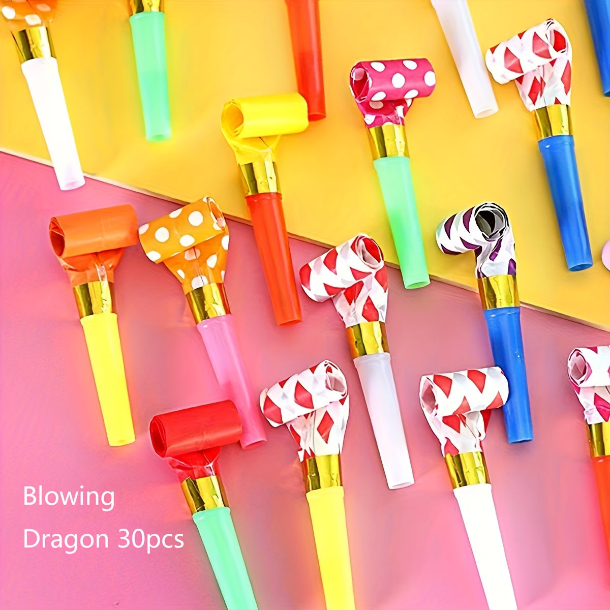 30pcs Plastic Whistle Props for Birthday Party, Student Toys - Random Large Size