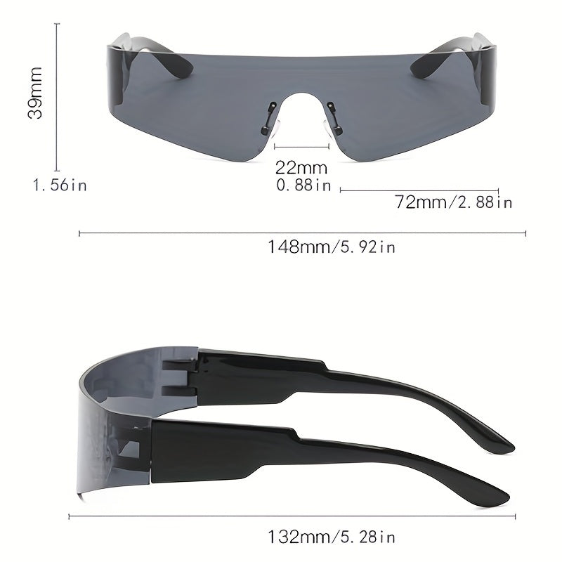 Y2K Mirror Lens Sunglasses UV400 Cyberpunk Style