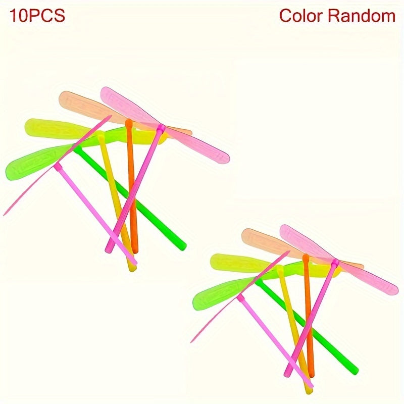 15pc Colorful Bamboo Dragonfly Helicopter Toys for Parties & Outdoor Fun