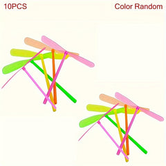 15pc Colorful Bamboo Dragonfly Helicopter Toys for Parties & Outdoor Fun
