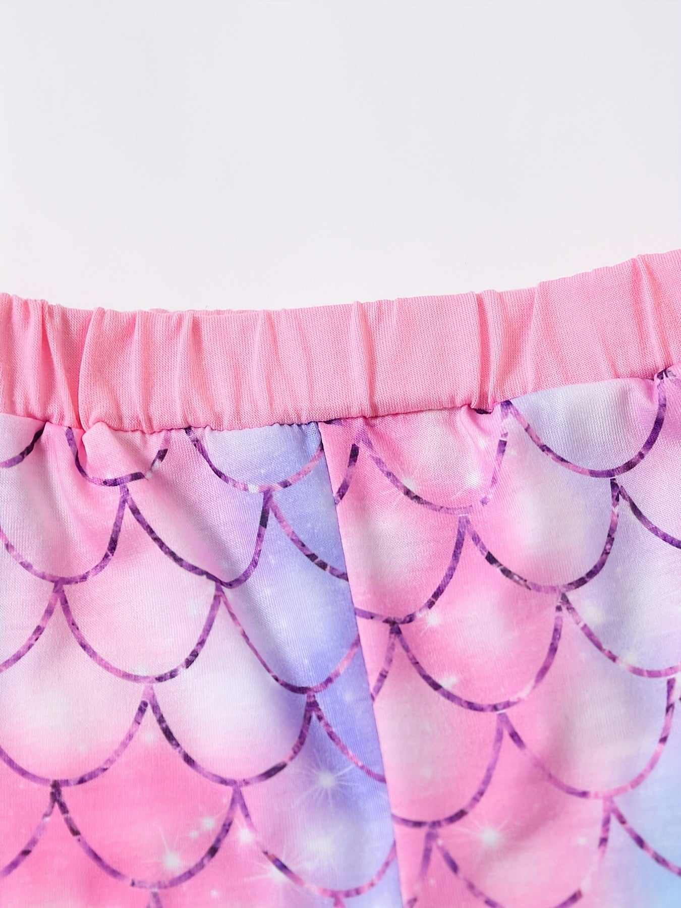3pcs Toddler Girls Fish Scales & Rabbits Flowers Elastic Waist Track Shorts