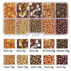 10 Grids Rice Bead Sequins Pearl Material Pack 1 Box