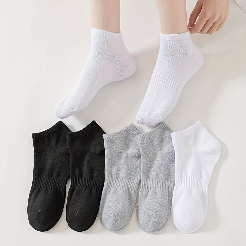 6 Pairs Solid Sports Socks for Women