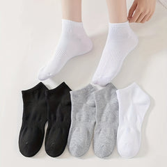 6 Pairs Solid Sports Socks for Women