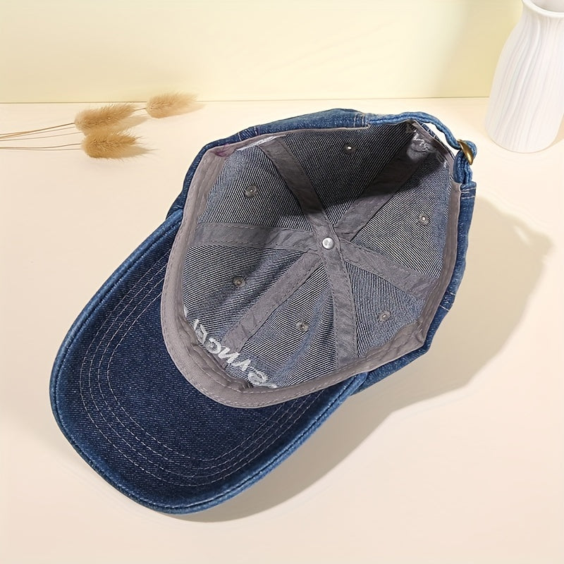 LA Embroidery Baseball Cap Washed Distressed Unisex Dad Hats Vintage