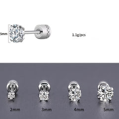 Titanium Steel Clean Zircon Earrings for Men