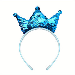 Sequin Crown Headband Holographic Hair Hoop Y2K Accessories