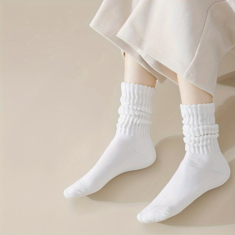 Cotton Slouchy Socks For Men And Women - Chunky Stacked Scrunch Socks