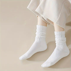 Cotton Slouchy Socks For Men And Women - Chunky Stacked Scrunch Socks