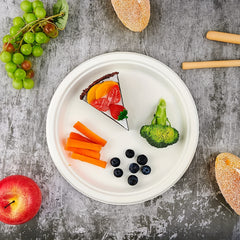 50pcs 15-17" Compostable Bagasse Plates Eco Friendly Biodegradable
