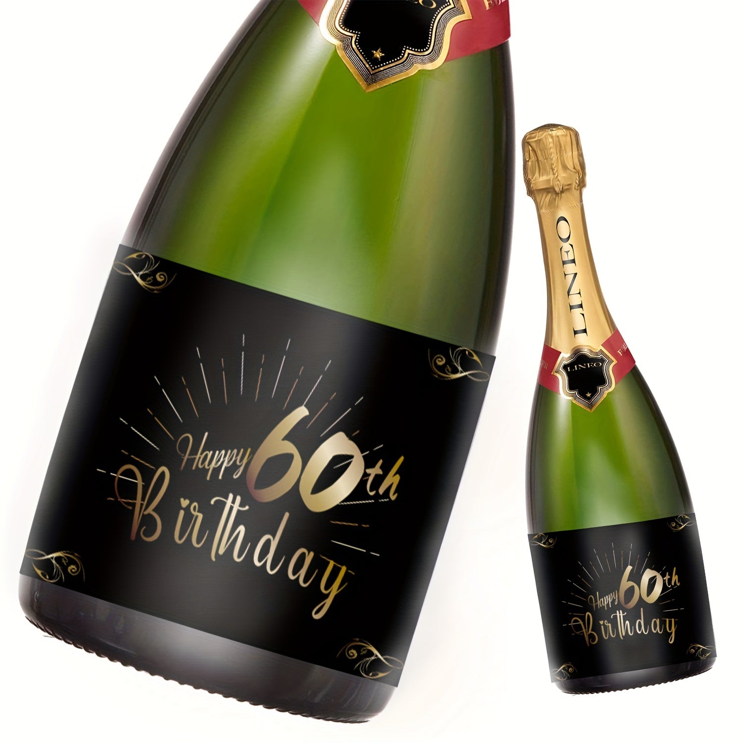 2pcs 60th Birthday Bottle Labels For Champagne & Wine Bottles