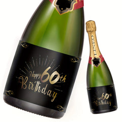 2pcs 60th Birthday Bottle Labels For Champagne & Wine Bottles