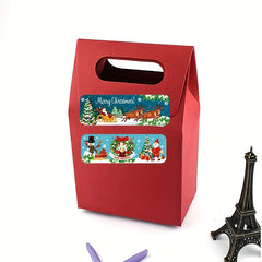 120pcs Christmas Self adhesive Stickers, Multiple Patterns, Gift Bag Decoration