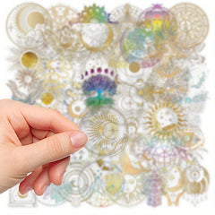 50pcs 2D Colored Laser Sticker Fun Pack for Bottles, Hats, Luggage