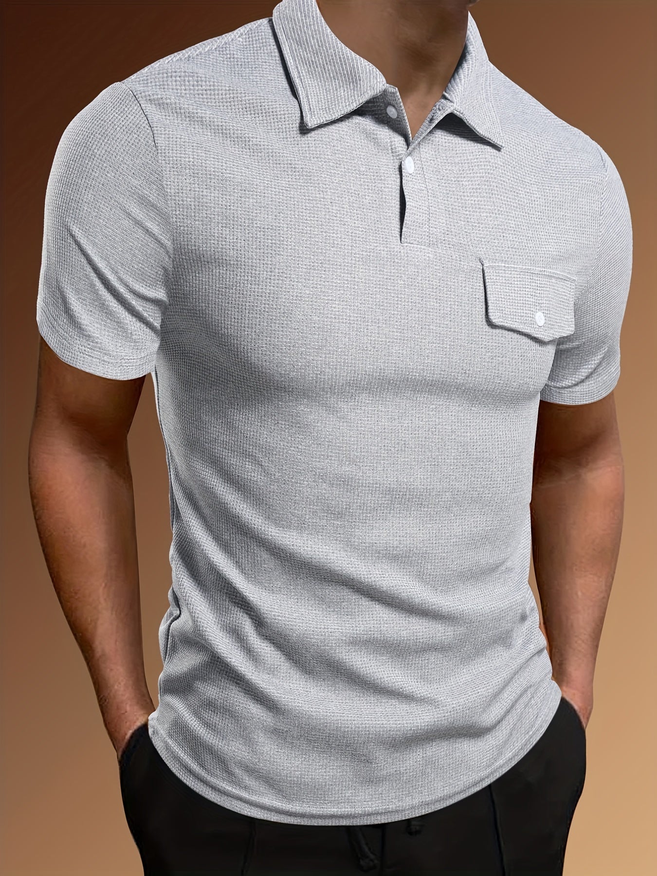 Men's Summer Polo Shirt With Flap Chest Detail