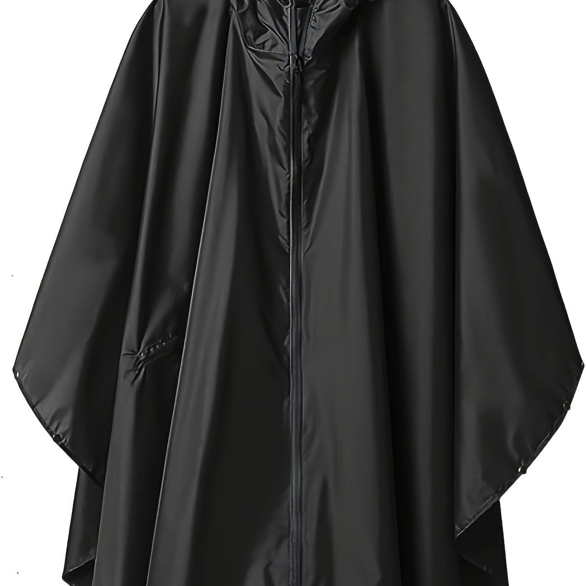 Waterproof Rain Poncho with Zipper Pocket Hood