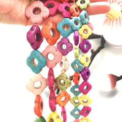 15pcs Turquoise Flower Stone Beads Necklace Bracelet DIY Jewelry Gift