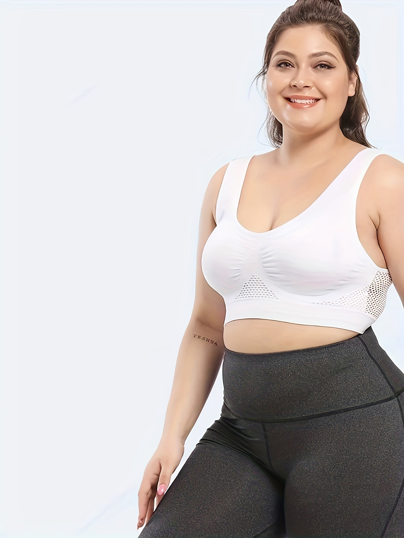 3 Pack Plus Size Sports Bras Set Women's Plus Breathable Padded Bras