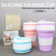 350ml Silicone Water Bottle for Hot Cold Drinks, Collapsible Portable