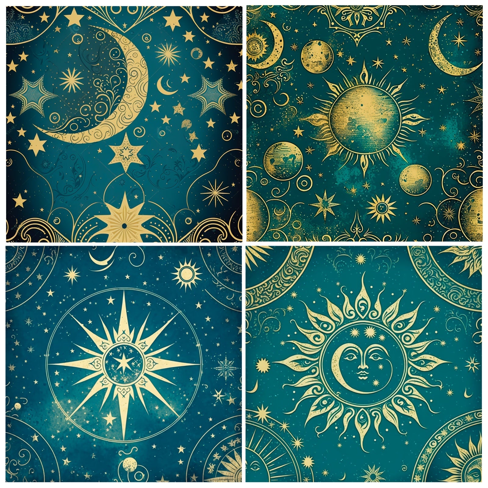 12pcs Tarot Starry Sky Series Brochure Paper for DIY Photo Album Scrapbook Art