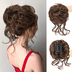 Curly Wavy Hair Bun Clip Tousled Updo Hair Extensions