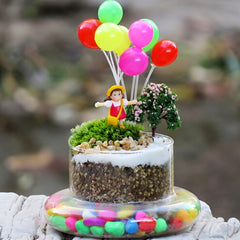 Mini Balloon Fairy Garden Dollhouse Craft Plant Pot Ornament Home Room