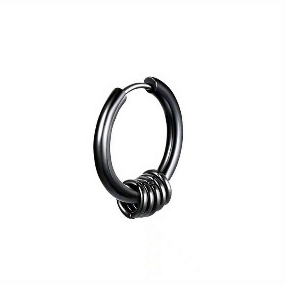 Stainless Steel Circular Earrings Spring Ear Clip For Women Girls