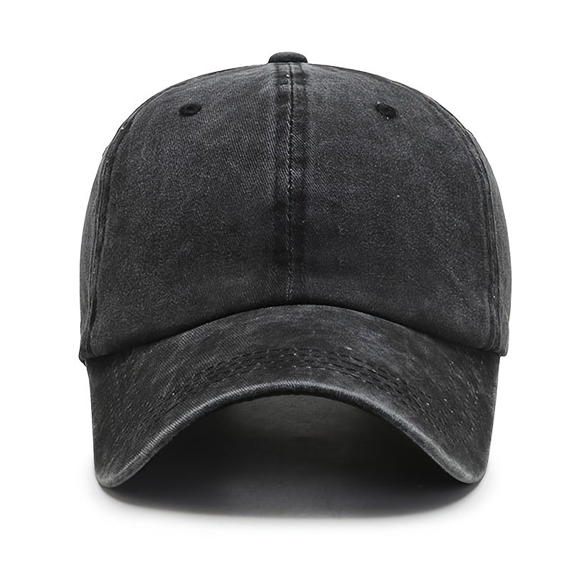 Retro Old Baseball Cap Curved Brim Peaked Hat Adjustable Solid Hat