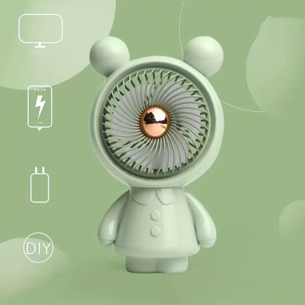 Summer Mini Strong Power Fan Durable Cartoon Handheld Small Fan