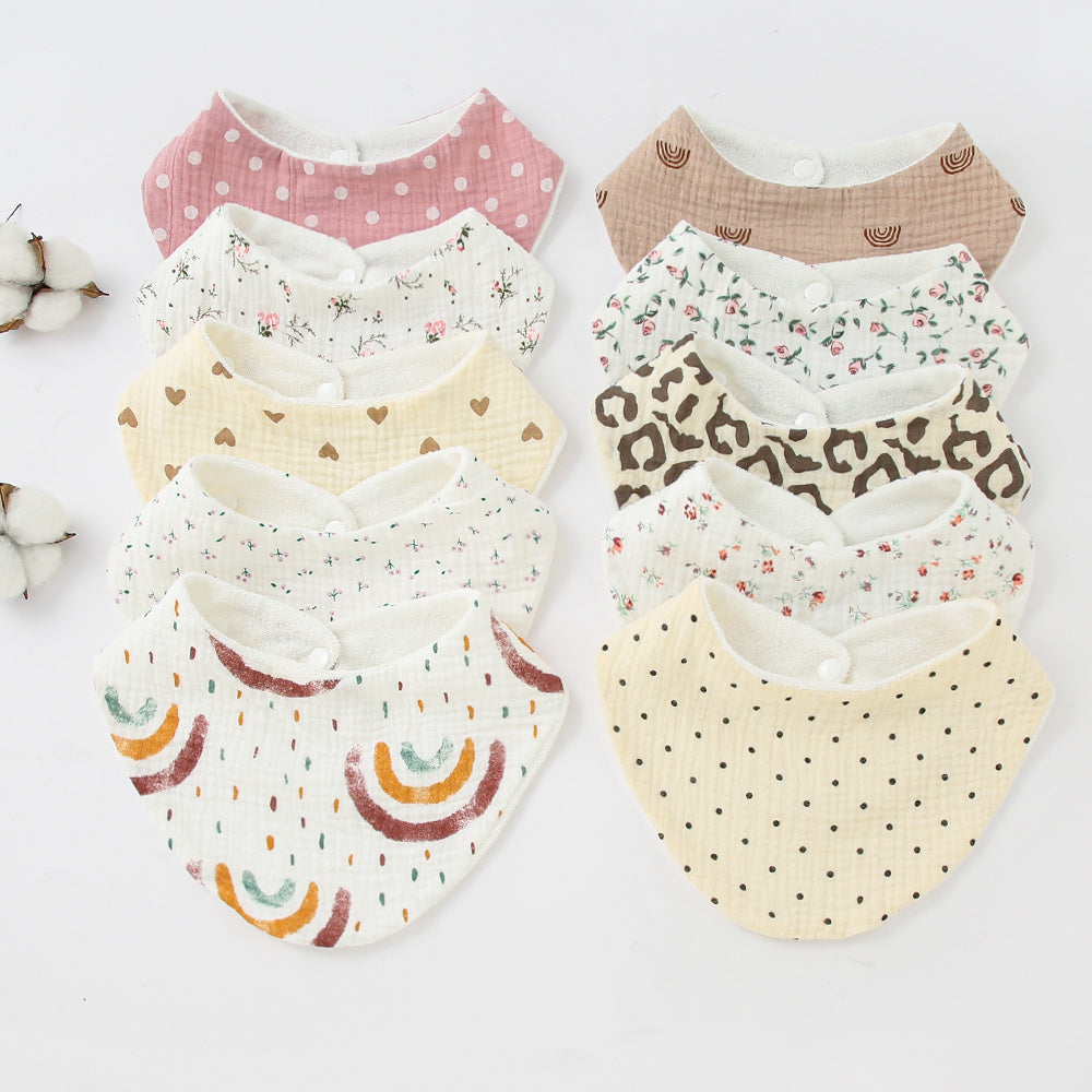 Baby Burp Cloth Towel Double Side Cotton Printed Bib
