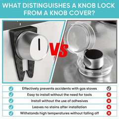 Silicone Stove Knob Covers Gray - Child Proof & Heat Resistant