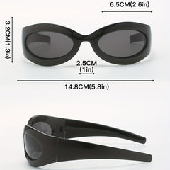 Y2K Cyberpunk Sunglasses Wrap Around UV400 Mirrored Sun Shades