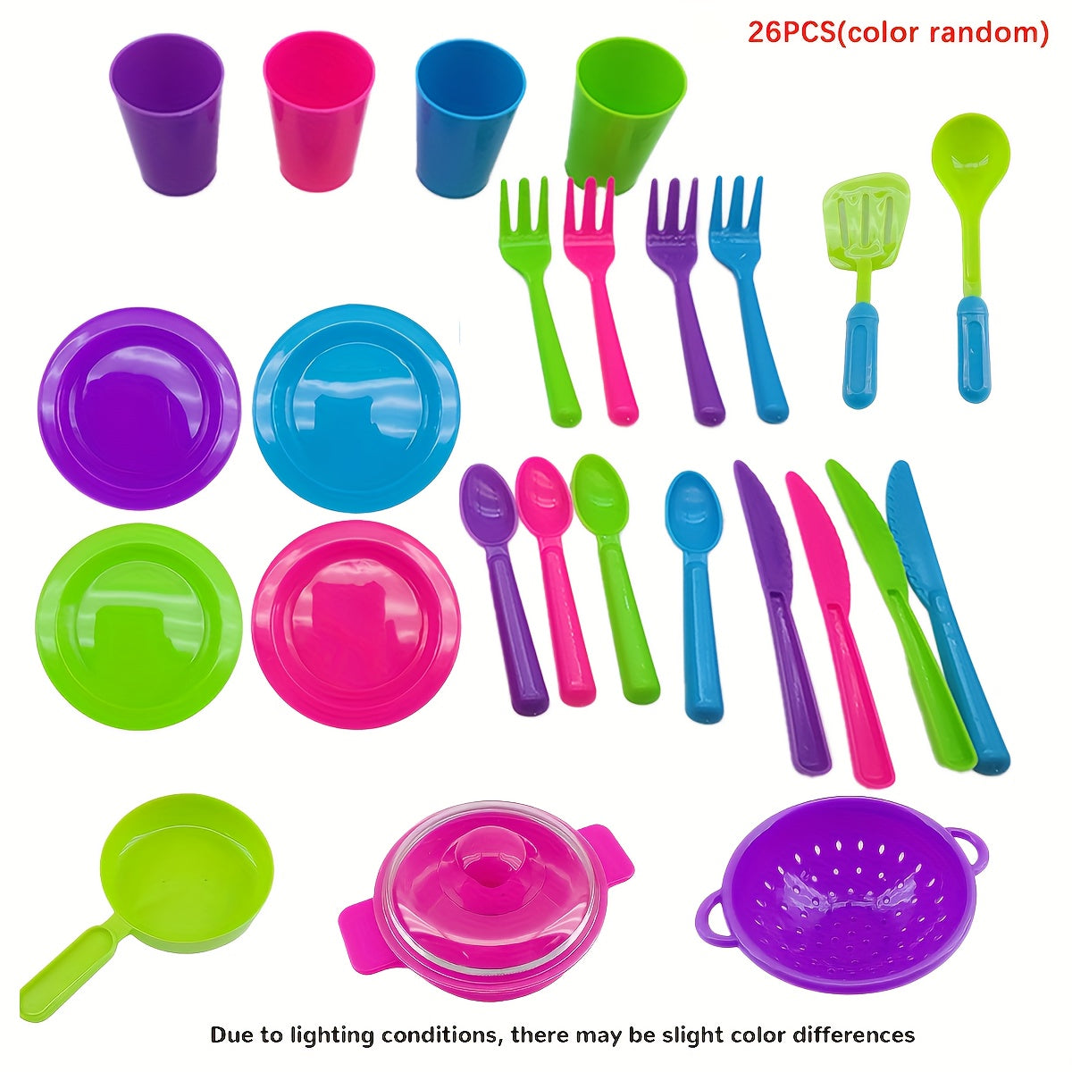 26pcs Toy Kitchen Utensils Set Durable and Safe for Role Playing Games