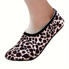 Letter & Leopard Print Low Cut Socks