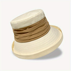 Vintage Block Bucket Hat Rolled Brim Lightweight Classic Basin Hat