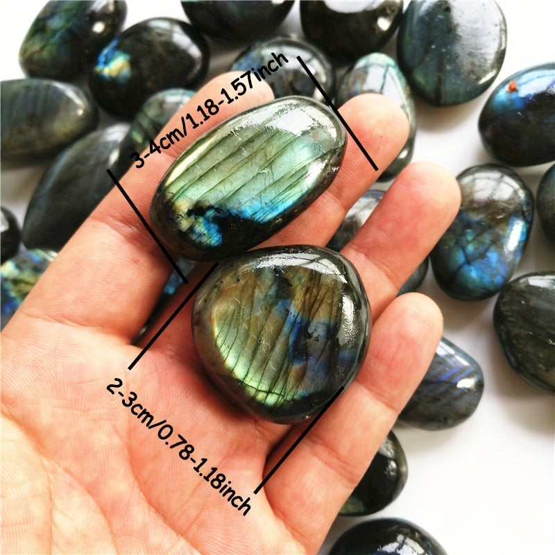 Labradorite Palm Stone Crystal Chakra Reiki Polished Healing Pocket Worry Stone