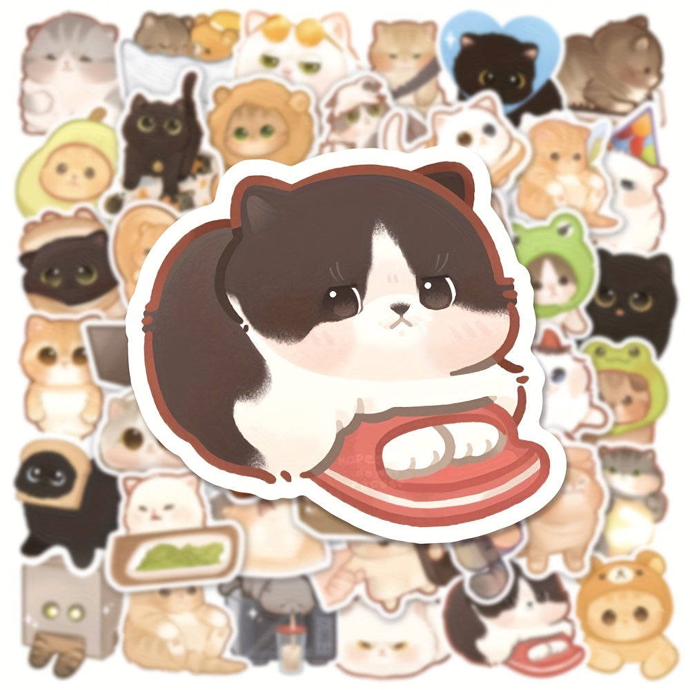 50 Cat Stickers DIY Toys Wall Luggage Laptop Phone Case Skateboard