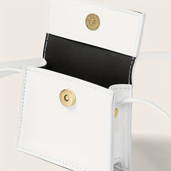 Glossy Solid Mini Shoulder Bag PU Leather Crossbody Bag