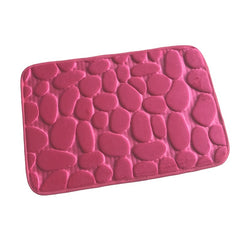 Memory Foam Bath Rug Cobblestone Embossed Bathroom Mat