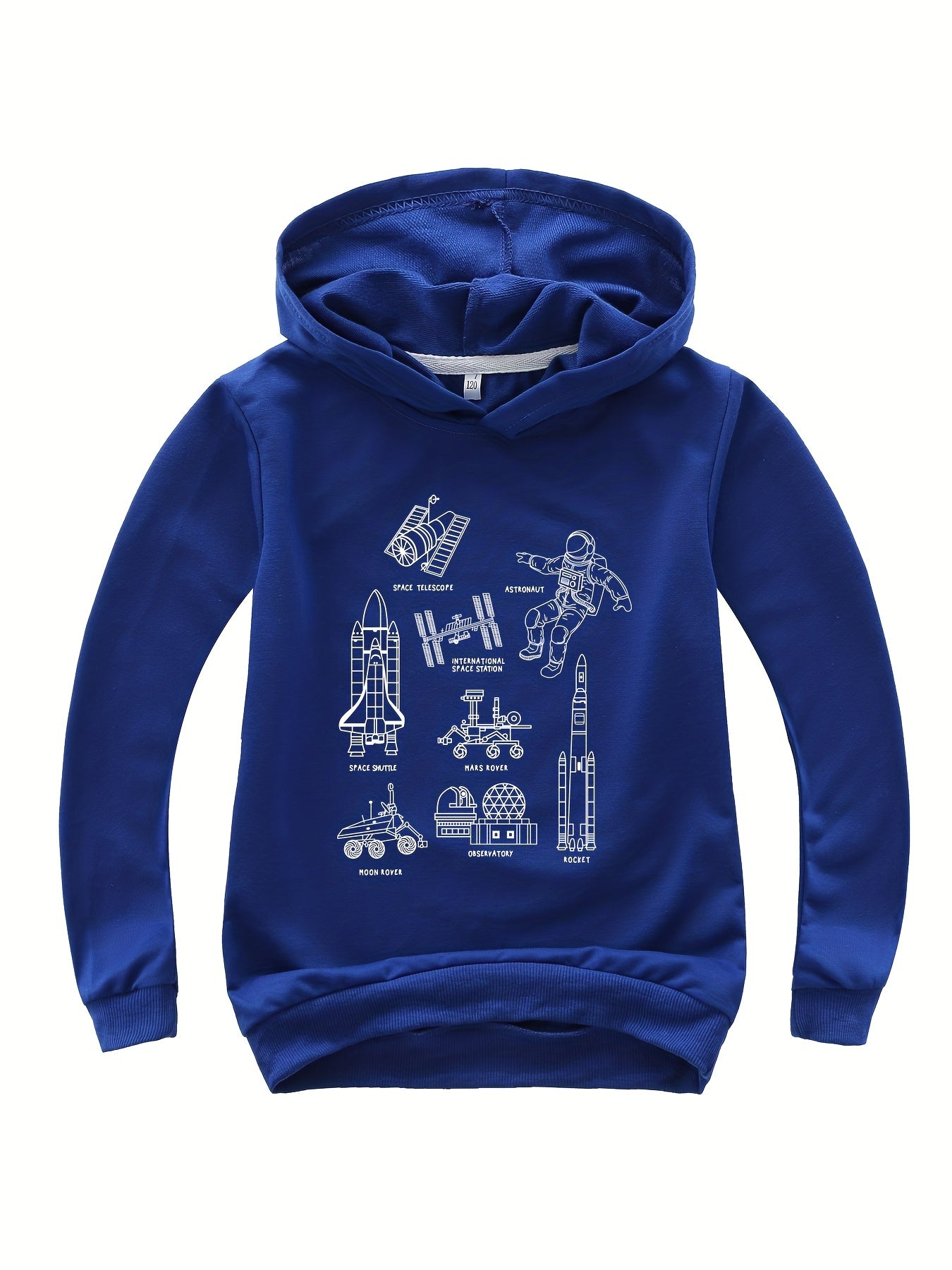 Space Rocket & Astronaut Boys Hooded Sweatshirt