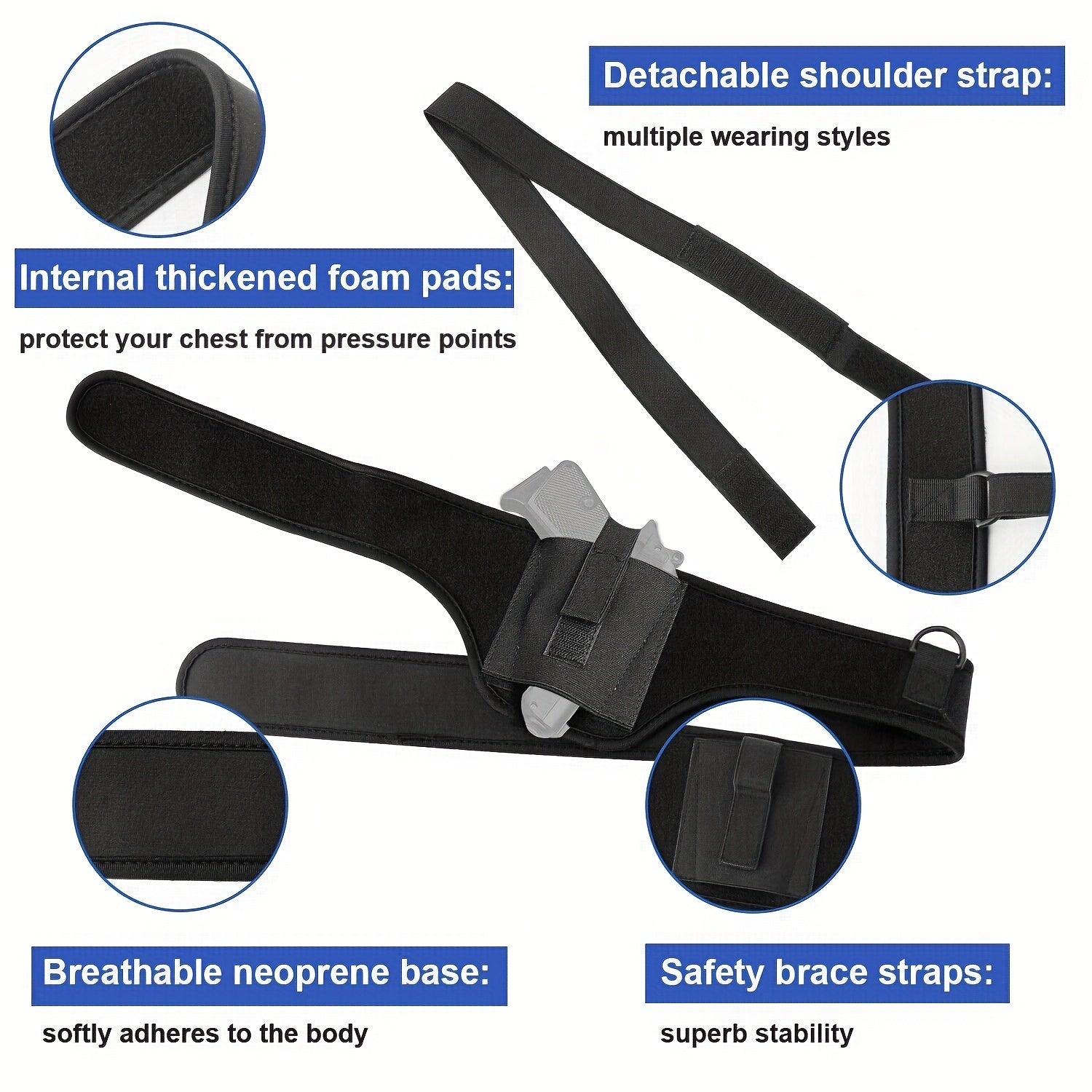 Concealed Carry Underarm Holster Shoulder Waist Pouch Belt Right Hand