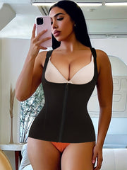 Zipper Shaping Tank Top Waist Trainer Tummy Control Slimmer Open Bust