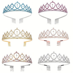 Rhinestone Headband Crown Tiara Hair Accessories for Women
