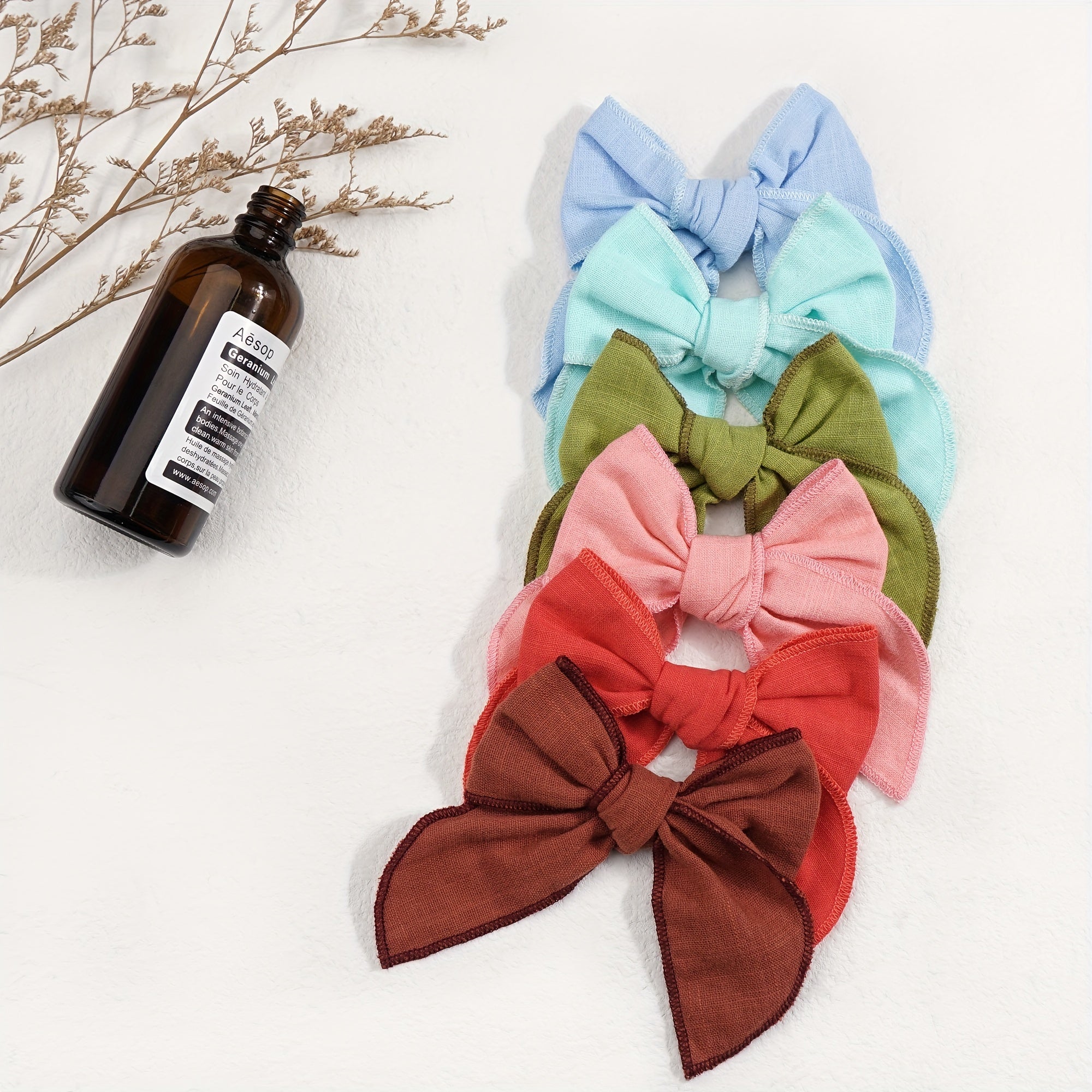 6pcs Solid Bow Hair Clips Candy Duckbill Hair Barrette Hair Slides Non Slip