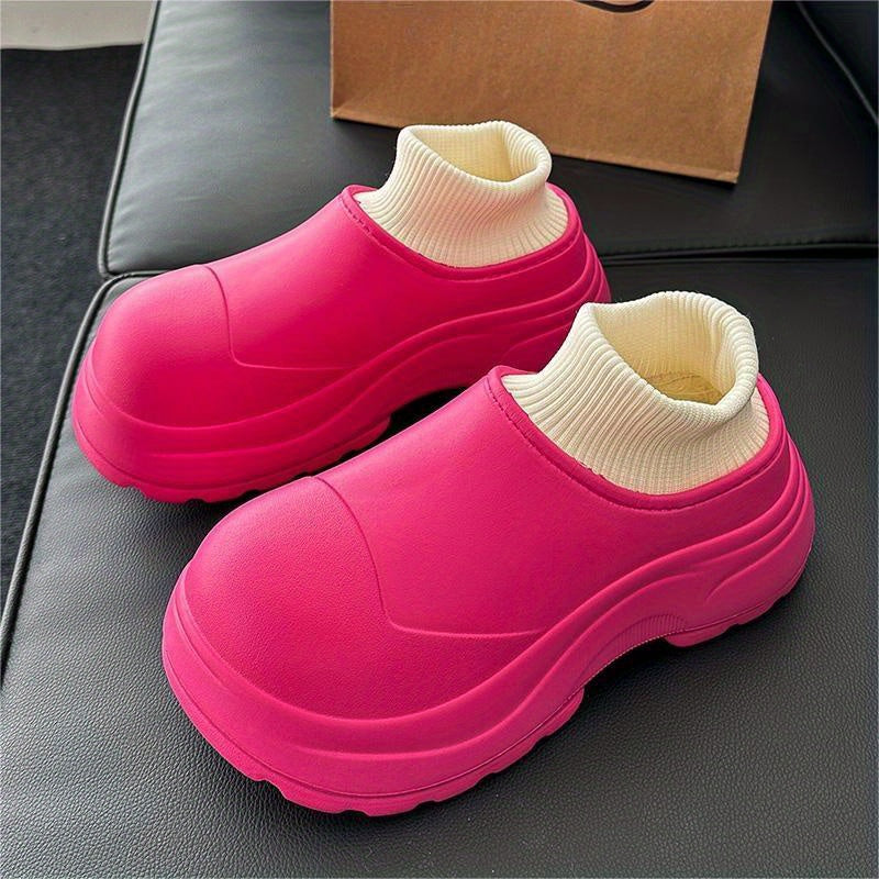 Warm Fur Lined Slip On Water Boots