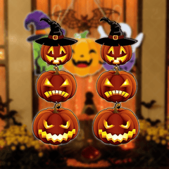 2pcs Halloween Pumpkin Paper Hanging Flag Decoration